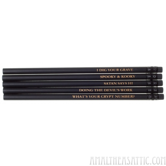 Creepy Black Pencil Set